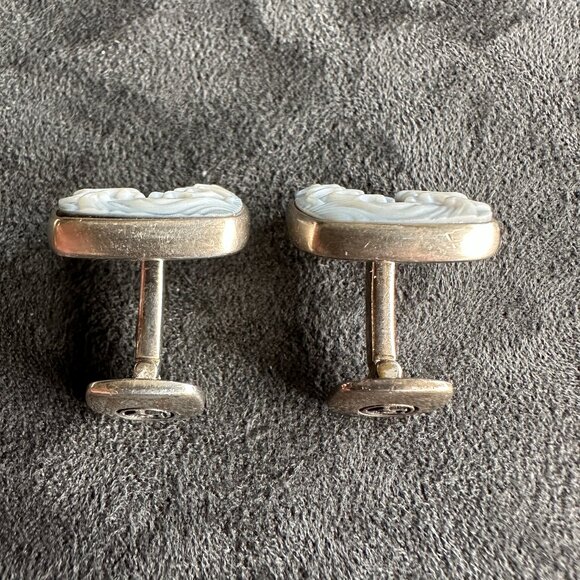 David Yurman Waves Cufflinks w/ Carved White Agate - RARE - Picture 9 of 14